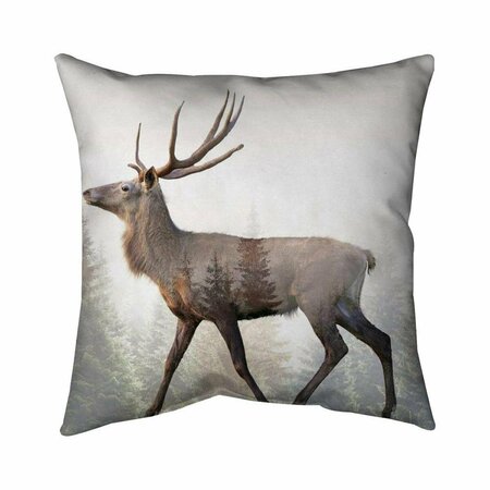 BEGIN HOME DECOR 20 x 20 in. Large Plume Roe Deer-Double Sided Print Indoor Pillow 5541-2020-AN221-1